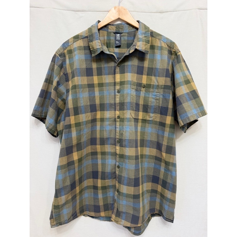 Mountain Hardwear Mens Short Sleeve Plaid Button Down Shirt XXL OM7468